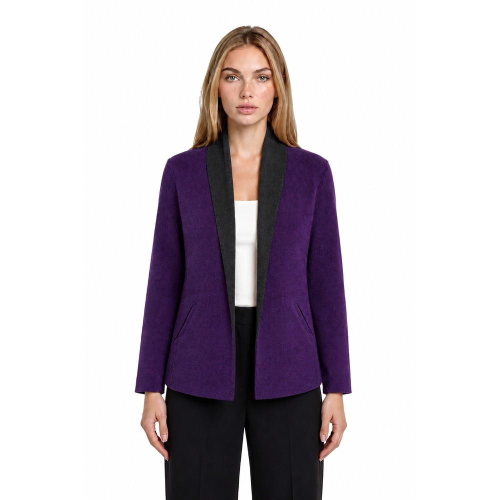 Eileen Fisher Cardigan Sweater Women's Size Medium Petite MP Purple Merino Wool